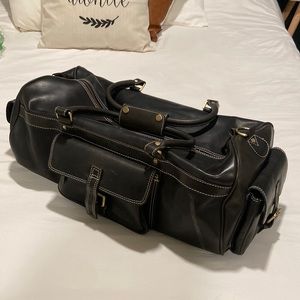 Genuine Black Leather Duffel Bag/Carry On by Aaron’s Leather Goods